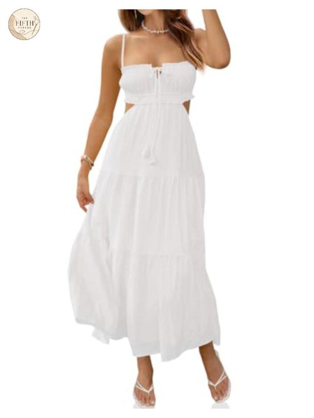 Women's Spaghetti Strap Maxi Dress Summer Backless Cut Out Sleeveless